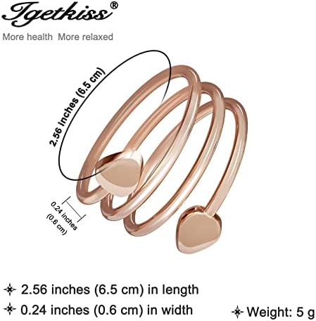 Igetkiss 2pcs бакарен прстен - магнетски бакарни прстени за жени - Ора прстен со 3500 магнети на Гаус