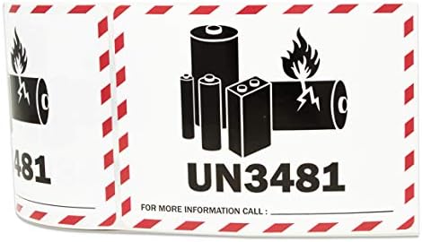 3 Ролни-UN3481 Литиум Батерија Предупредување Етикета за Превозот &засилувач; Ракување 4 x 3 - 900 Етикети