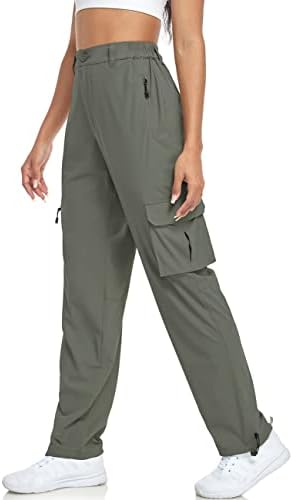 Ueенски женски пешачки панталони со лесни брзи суви атлетски панталони на отворено кампување искачувајќи се со џебови за голф патенти