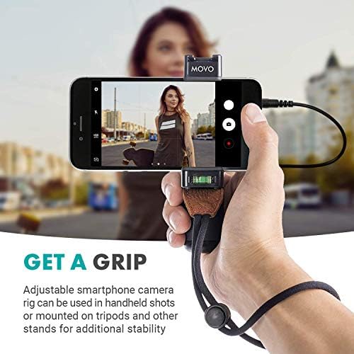 Комплет за смартфони во Movo со микрофон со пушка за камера - микрофон за паметни телефони за адаптер за iPhone и Android - LED