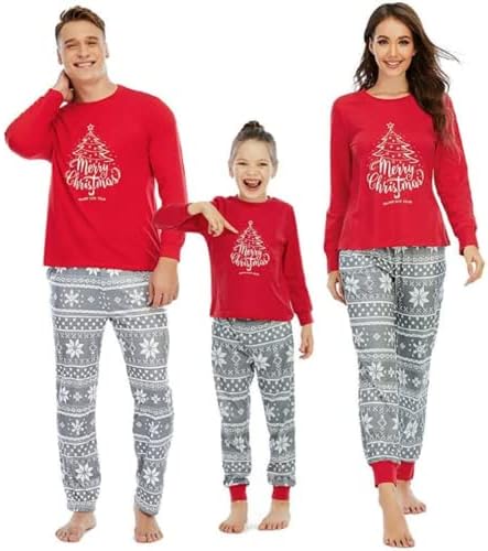 Bvgbbv Појавување На Семејни Пижами Комплети За Семејни Божиќни PJS Божиќни Елки Печатење Jammies Sleepwears