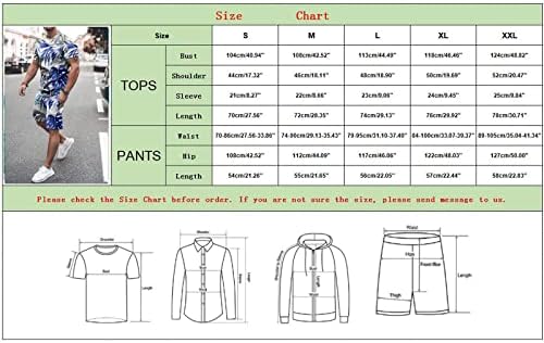 Кратки комплети на HSSDH Mens 2 парчиња облека, машка личност со кратки ракави маица и шорцеви обична облека од 2 парчиња