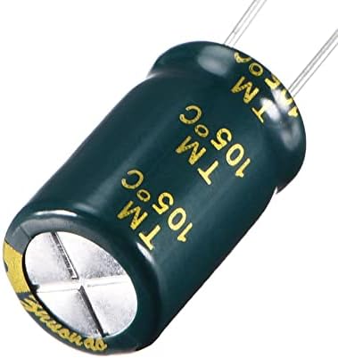 Uxcell Алуминиум радијален електролитски кондензатор ниско ESR зелена со 680UF 35V 105 Celsius Life 3000H 10 x 17 mm висока струја