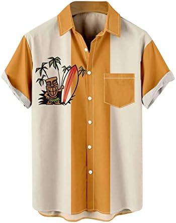 2023 НОВИ МАНС 3Д дигитално печатење џеб џеб лапел кратки ракави кошула паѓаат во боја блуза мажи