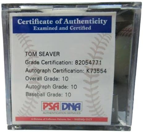 Том Seaver потпиша автограмиран бејзбол „HOF 92“ Mets PSA/DNA оценети 10 - автограмирани бејзбол