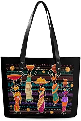 Африка Етнички Црни Жени Женска Чанта Кожна Чанта Торба За Рамо Модна Торбичка Торба Торба За Купување За Патување Во Канцеларија