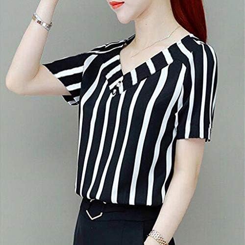 Nybw Врвот Краток V-Вратот Дама Блуза Жени Лента Гроздобер Ракави Печати Мода Цветни корејски Блуза Блуза За Жени