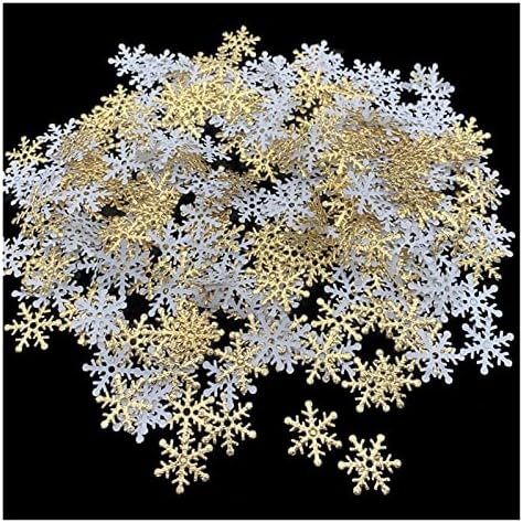 ЗИТЕКС 300 парчиња 2 см Божиќни Снегулки Конфети Вештачки Снег Украси За Новогодишна Елка Украси За Украсување На Свадбена Маса За Домашна Забава