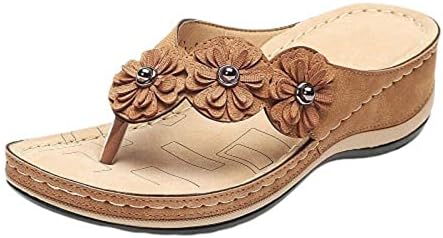 Сандали за жени мода гроздобер платформа Сандали женски лак поддршка ортопедски флип -апостолки летни сандали чевли