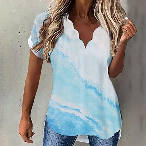 Nokmopo женски фланели кошули краток ракав плус големина мода лето лето 2022 година копче за кратки ракави за печатење блуза