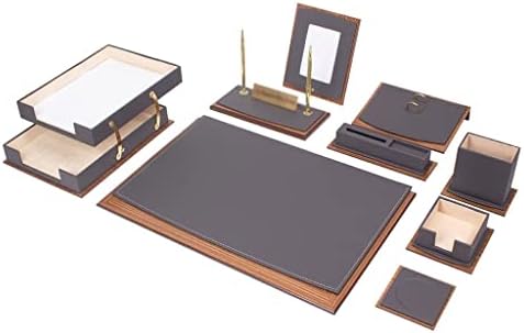 ZSEDP кожа 11 парчиња биро поставено со двојни документи за фиоки за делови за канцелариски додатоци за додатоци за биро