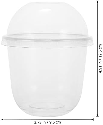 Хемотон Пластични Контејнери 10 парчиња Пластични Ладни Чаши Со Капак Јасни Чаши За Пијалоци Чаши За Сладолед Сад За Ужина Земете Контејнер