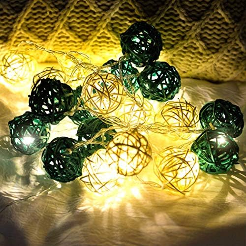 Shengxia Party Rattan Ball String Lights -Indoor Outdoor Decorative String Lights - String Lamp for Girls Spoice Wednal Wedding - 6 ft 10 LED
