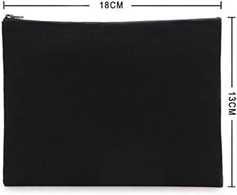 Јингкор 2-пакет Празно Памучно Платно Торба За Торбичка За Шминка Организатор Со Патент И Памучна Постава, 13х18см, Црно