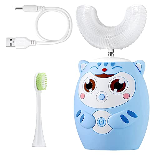 Детска четкичка за заби во форма, во облик на автоматски четки за заби 360 ° чистење со шест паметни режими автоматско белење на четка