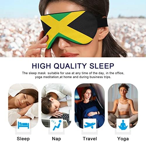 Џку Јамајка Национално Знаме Маска За Спиење За Мажи Жени Затемнување На Капакот На Очите, Мека Лесна Удобна Маска За Очи Со Прилагодлив Велкро