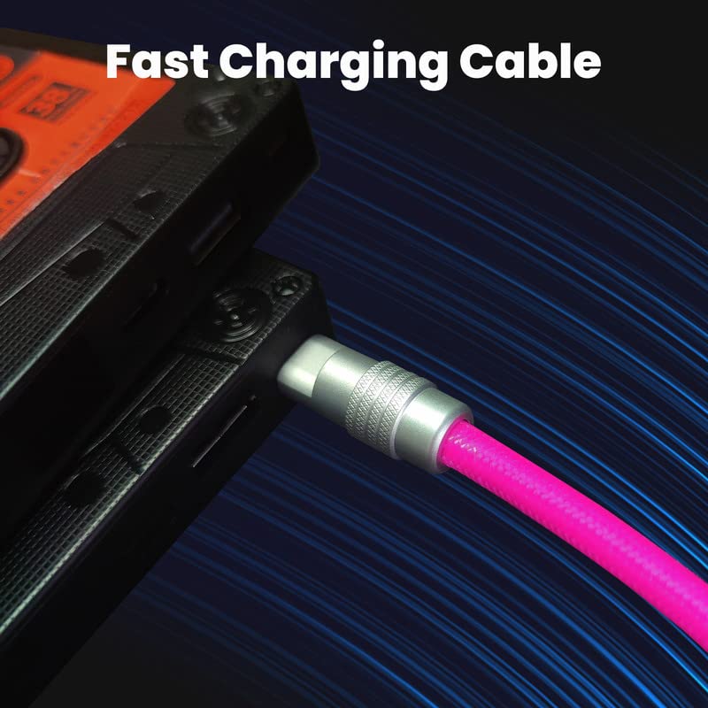 Чаби Виножито Шарен Чаби Кабел Трајлив најлон плетенка кабел USB тип Ц за мобилни телефони, уреди за андроид и повеќе, портокалови, USB-A