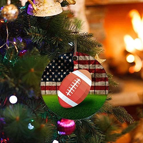 Cheyan Смешен фудбал САД знаме Божиќно порцелански украс дома украси Божиќни приврзоци гроздобер новогодишна елка виси украс