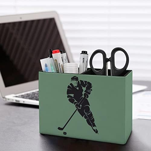 Леден хокеј плеер Пу кожа пенкало за молив држач за држачи за купови на биро за кутии за контејнери за канцелариски садови за домашна канцеларија