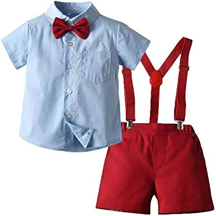 Xirubaby Baby Baby Baby Boys кратки ракави господин, куќички со комбинезони за облека, поставени