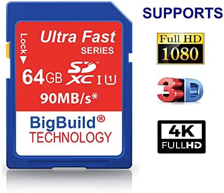 BigBuild Технологија 64gb Ултра Брз SDXC 90mb/S Мемориска Картичка Компатибилна Со Leica C лукс, CL, D Лукс, D Лукс 7, M10-D/P/R, M11,