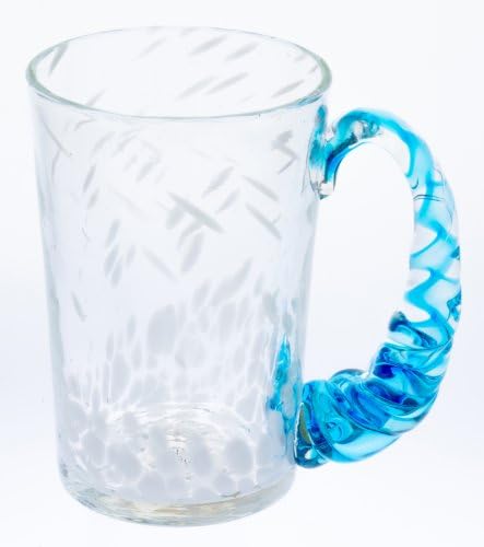 RGC стакло за пиво, светло сина боја, големина: дијаметар 3,5 x висина 4,9 инчи, кригла со пиво