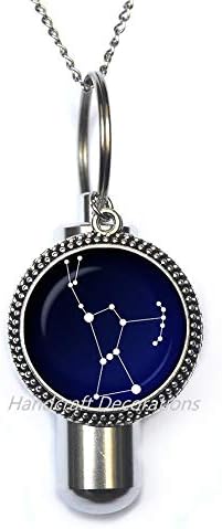 HandcraftDecorations Orion Constellation Glass Urn.night Sky Cremation Urn ѓердан.Стар, астрономија, вселенски накит, роденденски подарок.f100