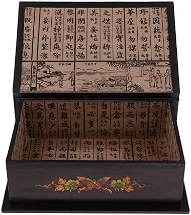 ZSEDP Декоративна дрвена кутија гроздобер цветна шема за чување кутии за чување кинески стил за подароци, украси за дома