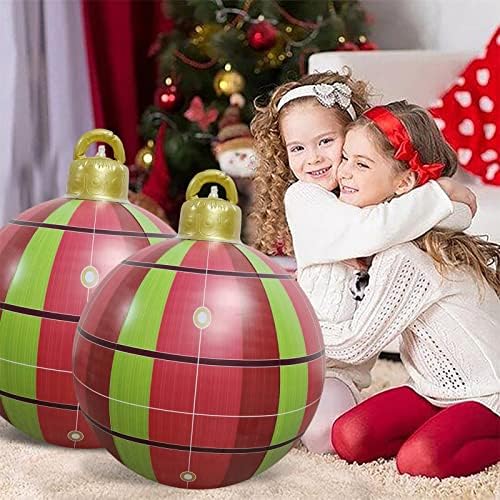 Божиќни украси на PCSMH Надворешно надувување украсена топка, Божиќни надуени украси на отворено, надувување на надувување топки декорација