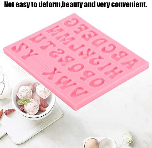 Азбука силиконска мувла, розова 26 букви силиконски калап DIY мувла за храна, силиконски алатка за правење рачно изработена декорација