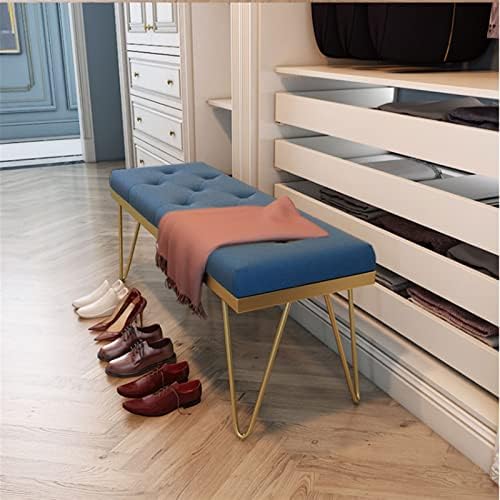 Копчиња за складирање на решетката за чевли FACMAS, тапацирани клупи за спални соби со кадифена столица за столче за акцент на влезна