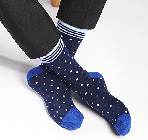 Гленмерл 6 Спакувајте Чорапи За Мажи, Класични Меки Удобни Секојдневни Деловни Чорапи Со Дезен