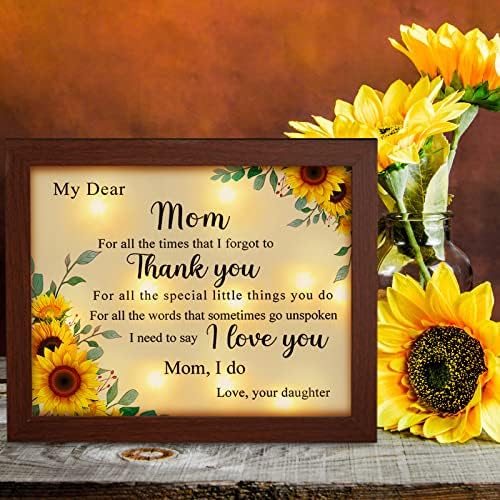 Треела Денот на мајката Мама подароци од украси на ќерки, водеа рамка од сончоглед дрво благодарам подароци за мајка благодарна мајка подароци