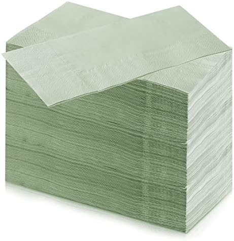 125 пакувања со садки од зелена хартија за салфетки за еднократна употреба на салфетки 2 Пли мудрец зелена вечера салфетки за еднократна