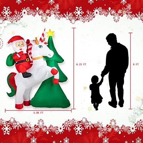Youbet 6ftchristmas надувување со Дедо Мраз-Крис-Кристмас Неорозен надувување на надувување со надувување на надувување за Божиќна забава,