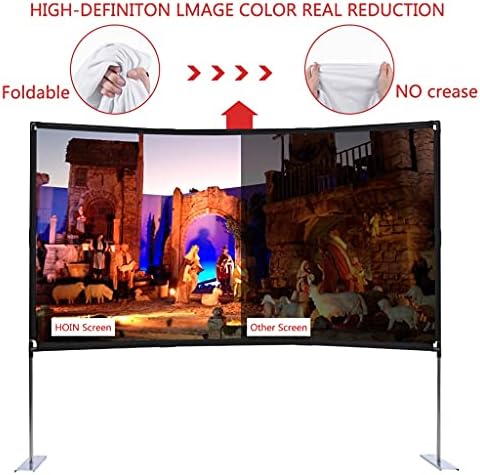 Екран за преносен проектор на проекторот CHYSP, Екран на отворено со екранот на држачот за држачи 100/120 инчи 16: 9 4K HD 3D