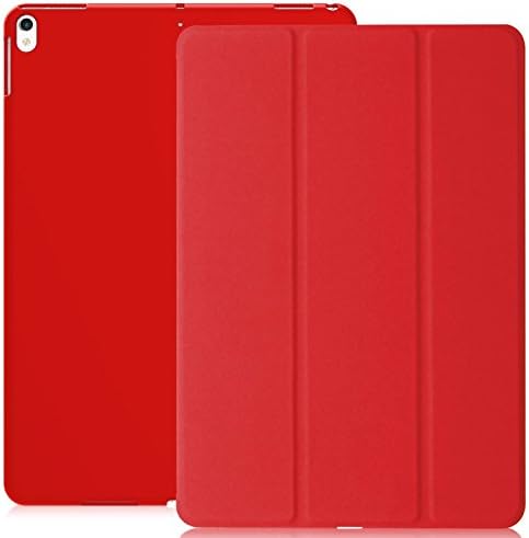 Khomo ipad Pro 10.5 инчи и iPad Air 3 2019 Case - Двојна црвена супер тенок капак со гума со гума и паметна функција