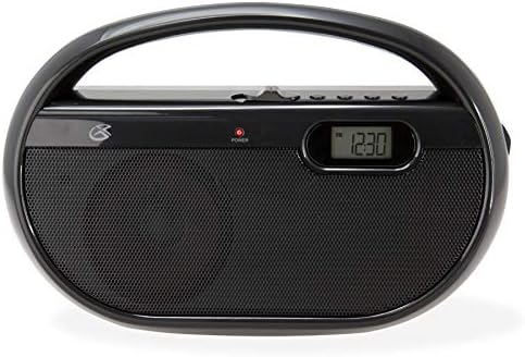 GPX, Inc. Преносен CD Boombox со највисоко вчитување со радио AM/FM и 3,5 mm линија во MP3 уред - црвен/црн пакет со GPX, Inc. R602B преносен