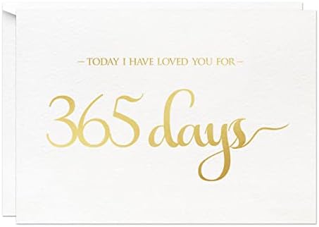 Magjuche Јас те сакав 365 дена 1 -годишнина картичка, картичка за Денот на в Valentубените во златна фолија