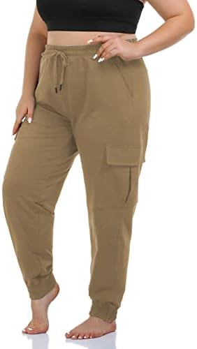 Zerdocean Womensенски плус големина на товарни џемпери активни тренинзи за обични потти од пот, џогери панталони џебови влечење
