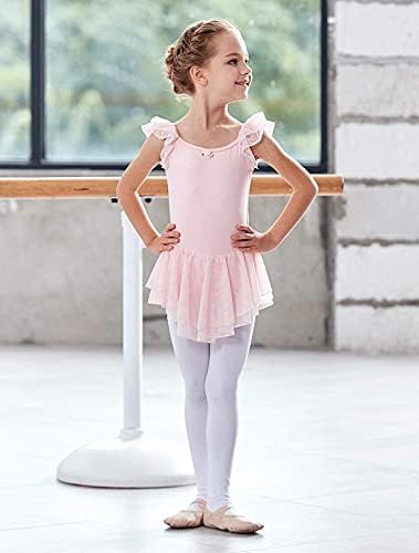 Мднмд Балет Трико Со Здолниште Мали Девојки Танц Балерина Облека Фустани Краток Ракав