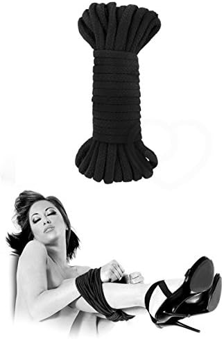 HealthEverydayday®Soft јаже за ропство со памук 10 метри 35ft црна црвена гушкачка фетиш секс играчка