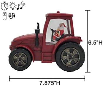Победа креативен Дедо Мраз во трактор музички воден свет спинер 6 ч со вртено сјајно батерии управувано, тајмер и USB
