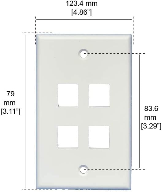 NBG LAN wallид плоча преголема 4 порти во боја-бела 1-пакет