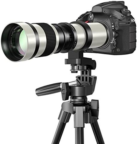 Lightdow 420-800mm F/8.3-16 Супер Телефото Прирачник Зум Леќа + T-Mount За Canon EOS RP R3 R5 R6 R7 R10 SLR-Стил Огледало Камери