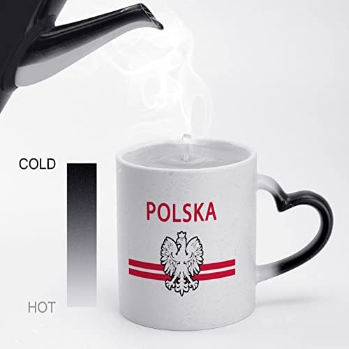 Полско знаме - Полска орел кафе кригла керамичка боја Променлива чаша чаши чаши за канцелариски подароци