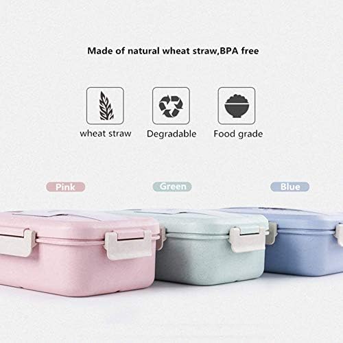 Mifxin Bento Box за возрасни деца микробранови безбедни БПА бесплатна кутија за ручек за складирање на храна со лажица со стапчиња