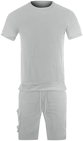 Маица и шорцеви за мажи на YMoSRH Поставете спортска облека со 2 парчиња летни облеки за пот-панталони за кошули