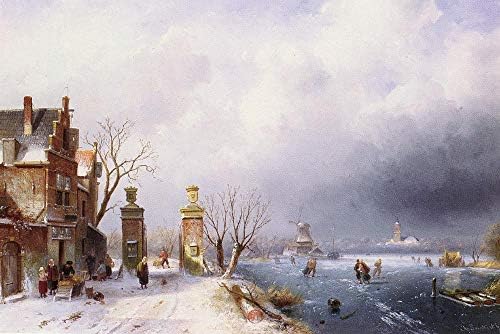 $ 80 - 1500 $ рака насликана од наставниците на уметнички академии - 12 слики - Белгиски 1818 до 1907 година Сончев зимски снежен