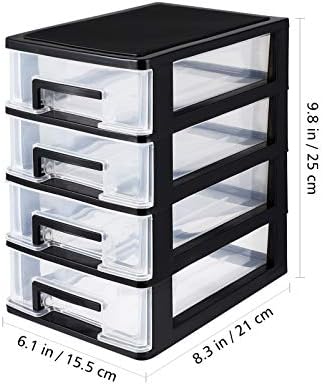 Besportble четири-слој за складирање на кабинети за повеќекратни решетки за складирање на мебел пластичен фиока тип плакарот преносен за